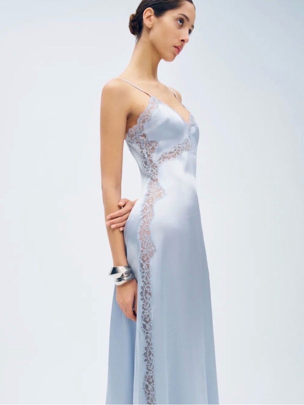 REFORMATION Ericka Silk Dress in Mineral 8